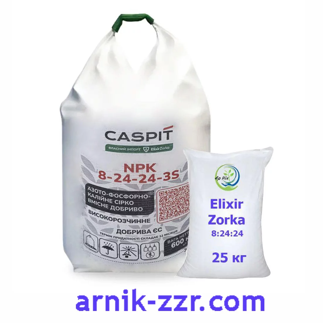 Добриво Elixir Zorka NPK 8:24:24, миша. 25 кг